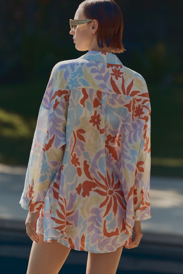 LSPACE Rio Linen Buttondown Shirt #1