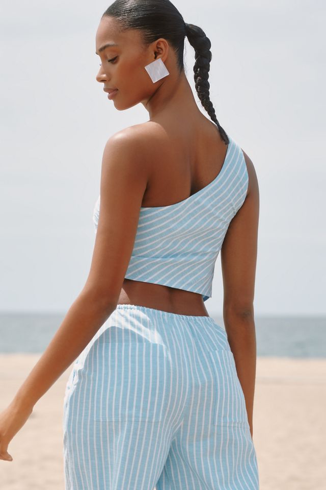 LSPACE June Linen Blend Asymmetric Top #1