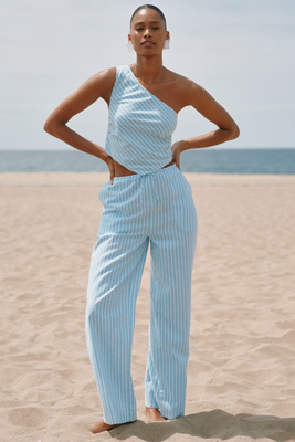 L*space Corey Linen Blend Mid-rise Wide-leg Pants