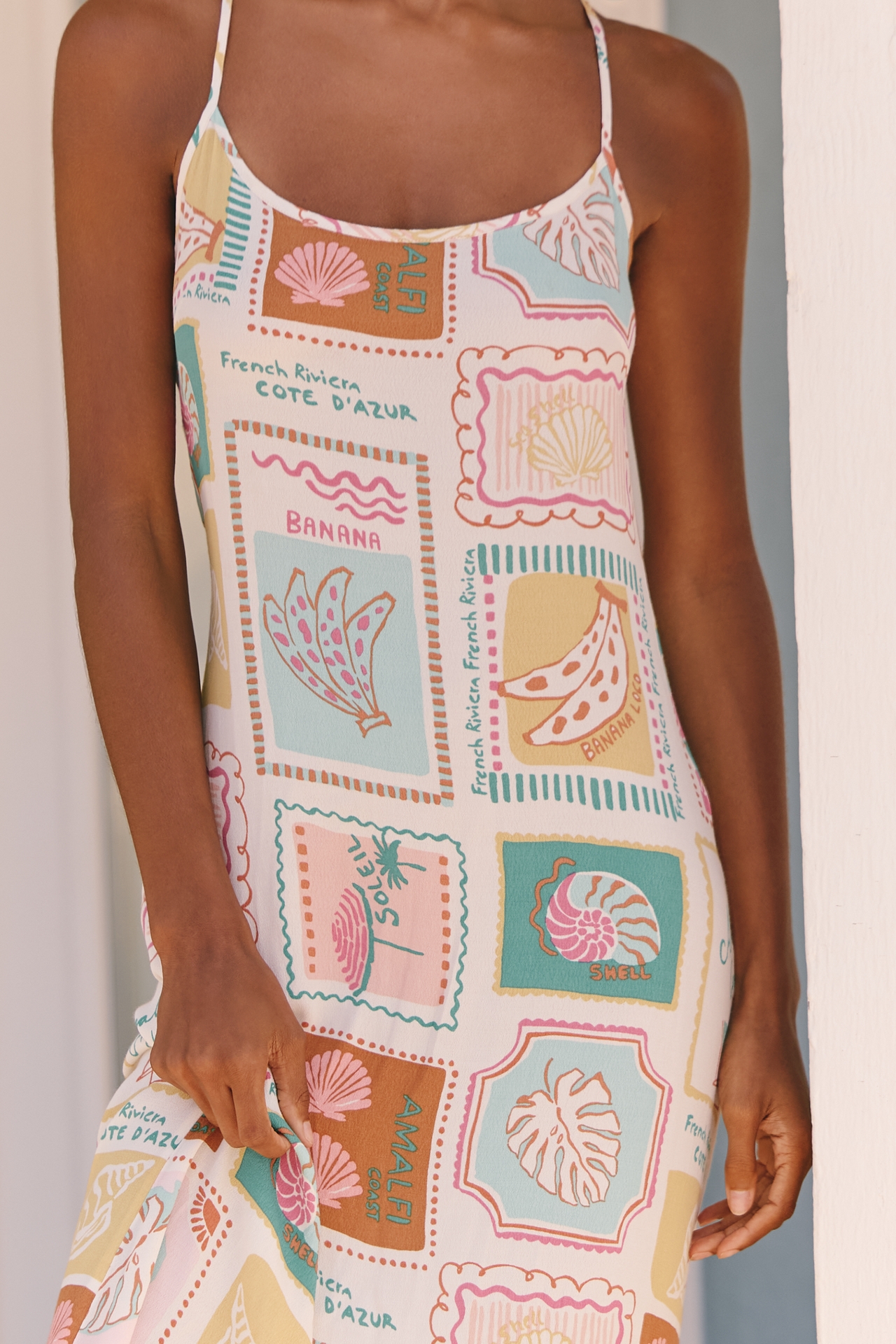 LSPACE Summer Somewhere Linen Slip Maxi Dress