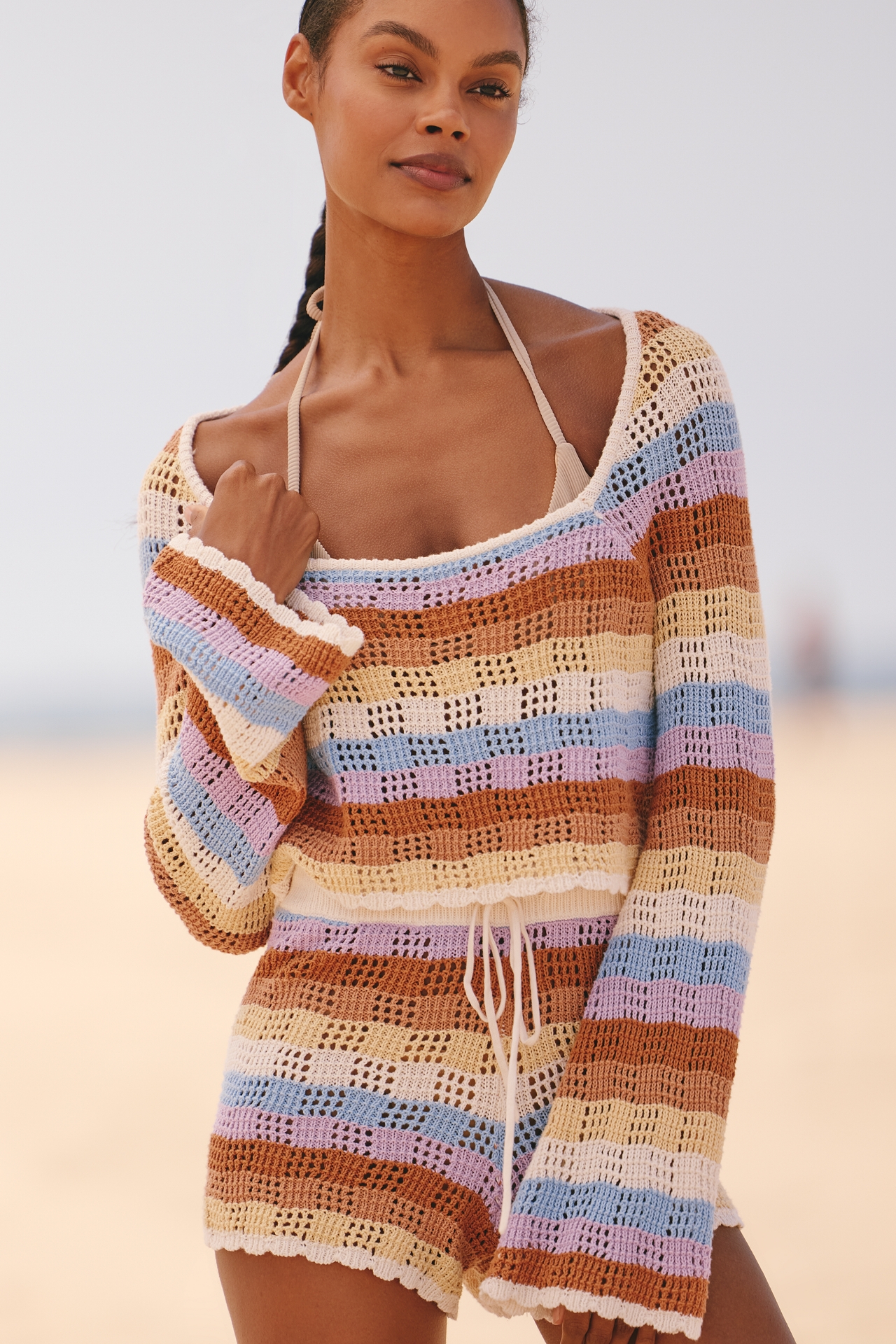 LSPACE Lost Tides Cotton Crochet Top