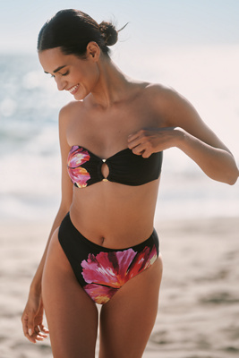 L*space Jasper Bandeau Bikini Top In Black