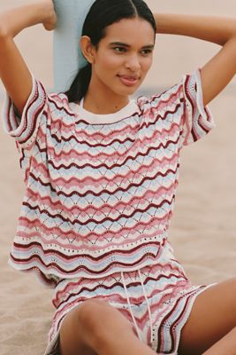 LSPACE Sun Chaser Crochet Shorts | Anthropologie