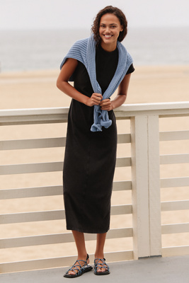 anthropologie LSPACE Sloane Short-Sleeve T-Shirt Dress Black