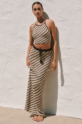 LSPACE La Bianco Halter Crochet Tank Top