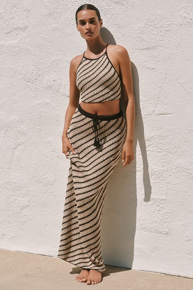 LSPACE La Bianca Crochet Midi Skirt #2