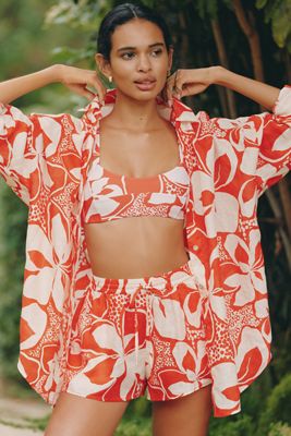 LSPACE Rio Printed Linen Shorts
