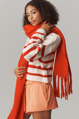 L*space Kensley Crop Cable-knit Sweater In Multi