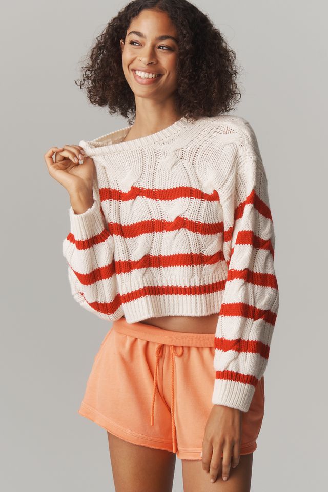 LSPACE Kensley Crop Cable-Knit Sweater #1