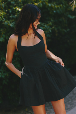 L*space Jolie Halter Mini Dress In Black