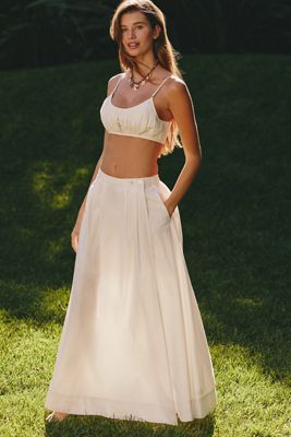 Peixoto Valentina Side-Slit Swiss Dot Maxi Skirt | Anthropologie