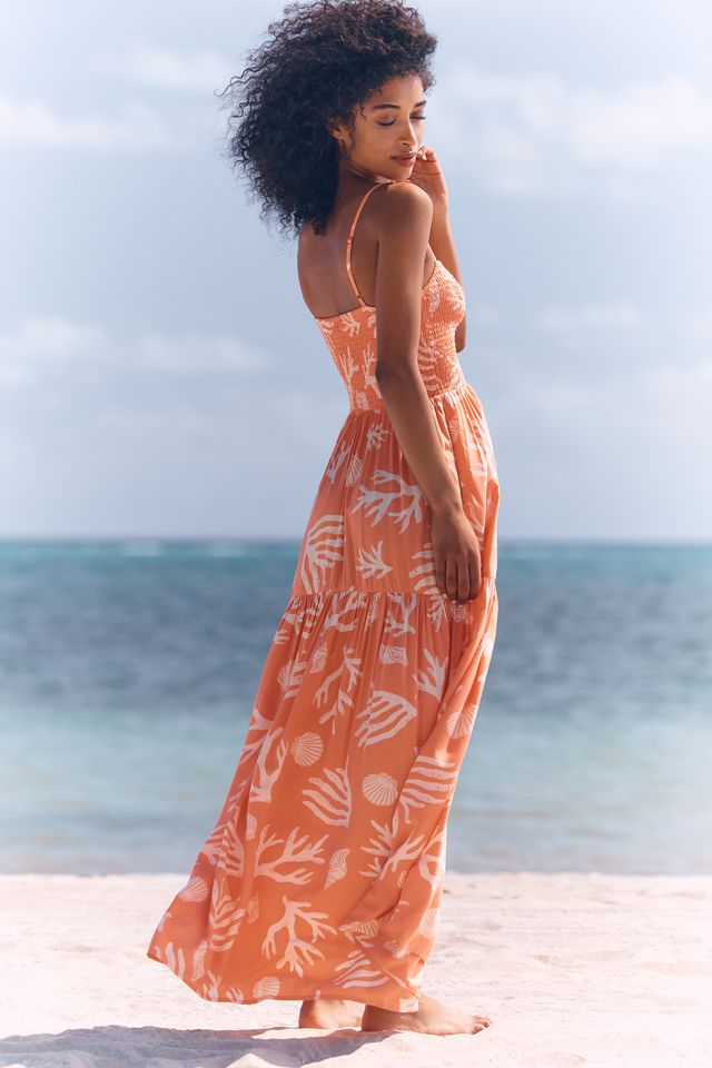 orange maxi beach dress Sienna Strapless Maxi Dress Orange main image 1