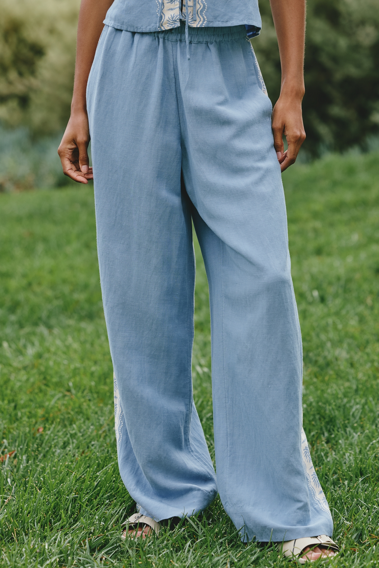 LSPACE Sur Linen Wide-Leg Pants
