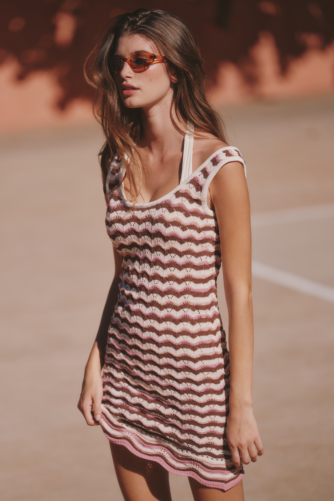 LSPACE Sunchaser Cotton Knit Mini Dress