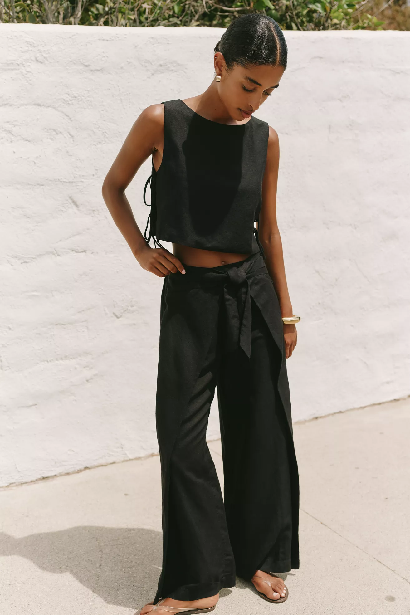 LSPACE Rylee Linen Blend Wide Leg Pants