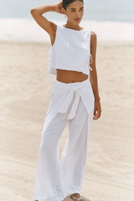 LSPACE Rylee Linen Blend Wide Leg Pants 