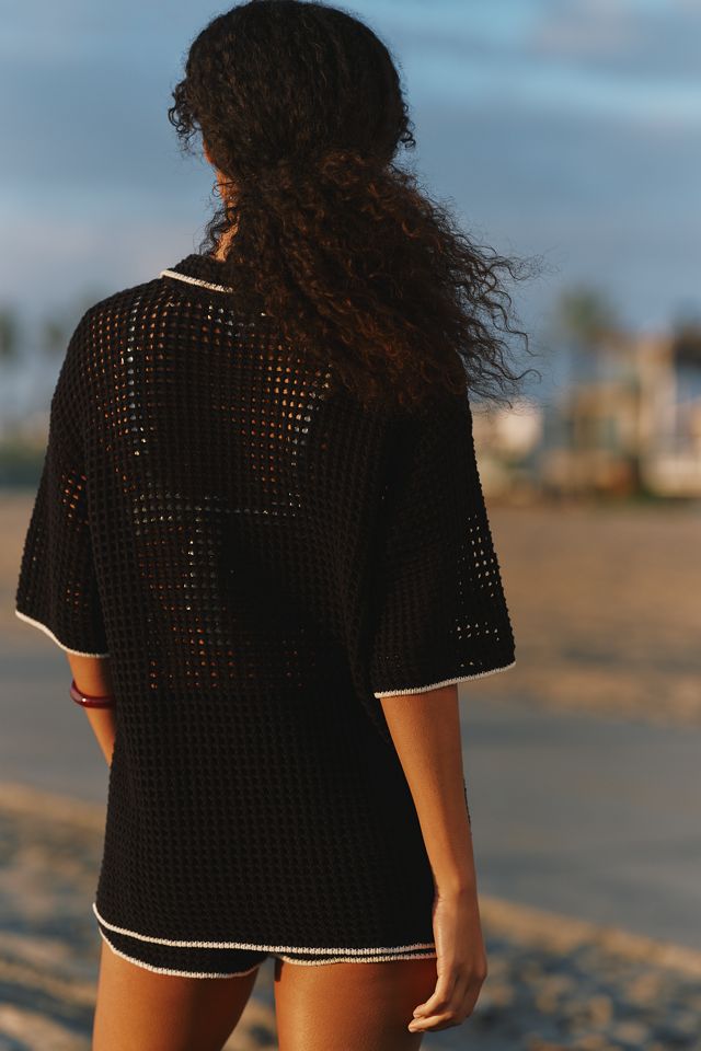 LSPACE Open Knit Button Front Shirt #1