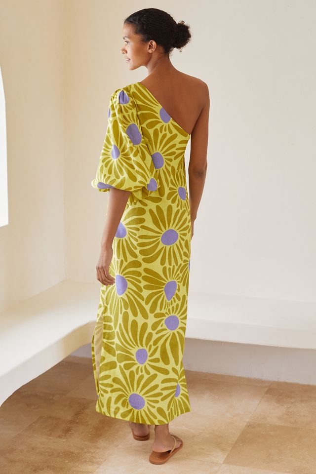 Cala de la Cruz Taliana One-Shoulder Linen Dress | Anthropologie