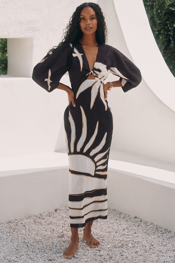 Cala de la Cruz x Anthropologie Gaia Puff-Sleeve Maxi Dress