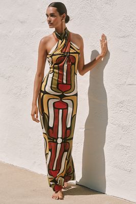 Cala de la Cruz Oliviera Halter Maxi Dress
