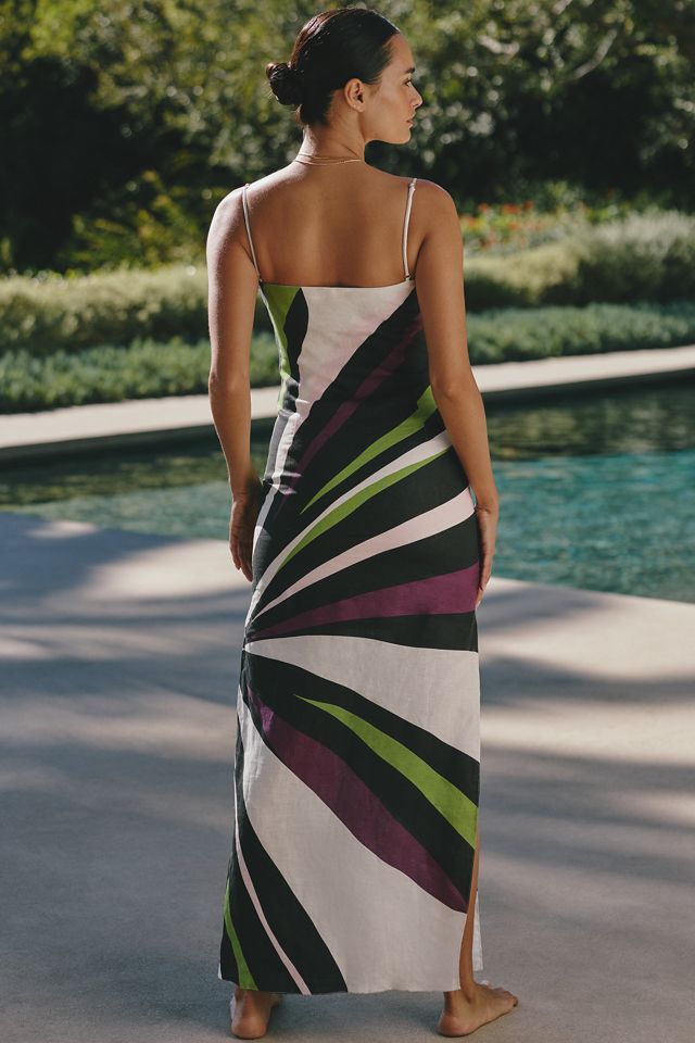 Samantha Linen Maxi Dress by Cala de la Cruz in White, Size: Medium at Anthropologie