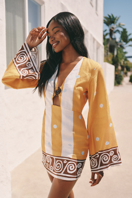Cala de la Cruz Tessa Linen Mini Dress | Anthropologie