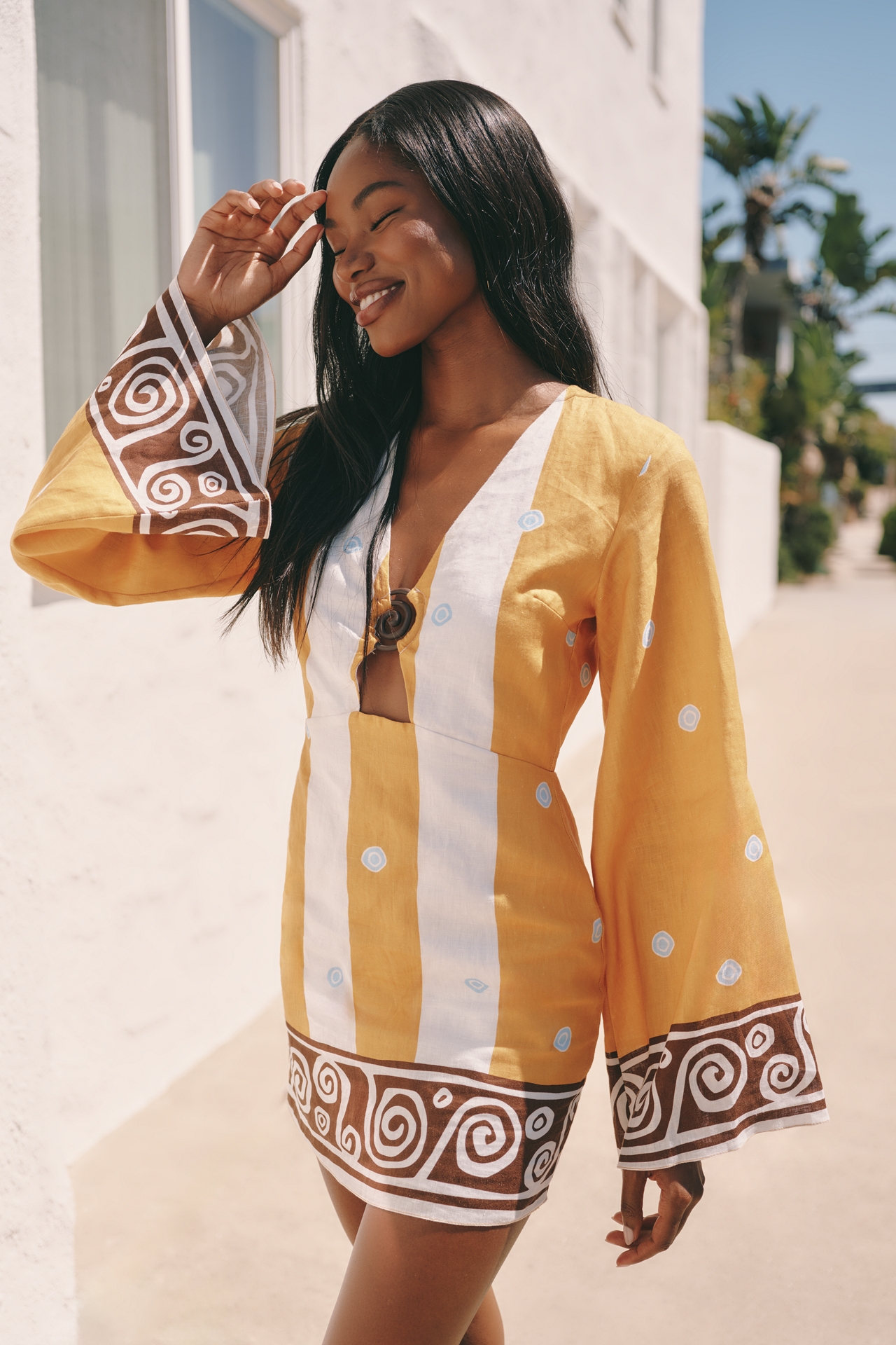 Cala de la Cruz Tessa Linen Mini Dress