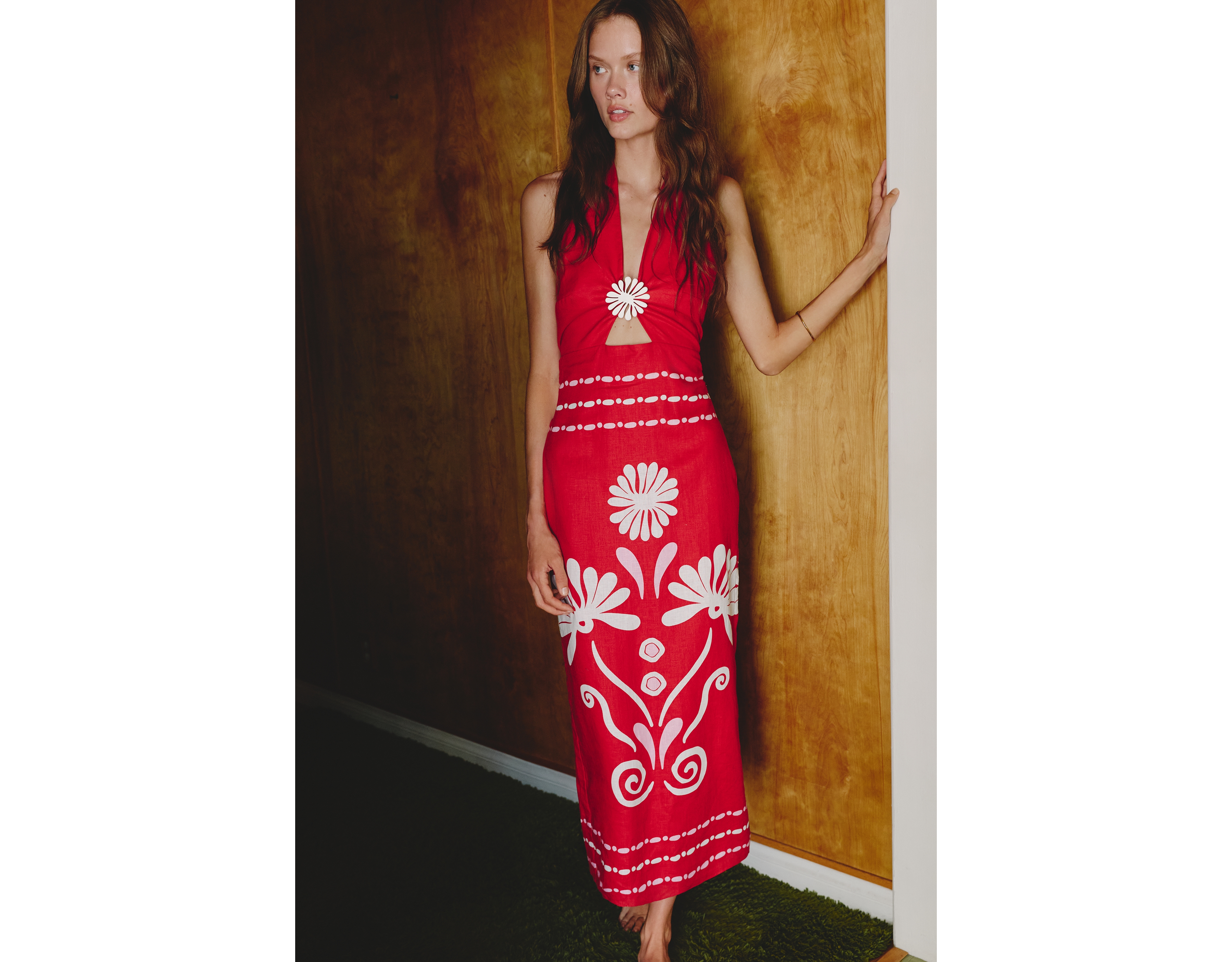 Cala de la Cruz Orly 100% Linen Midi Dress