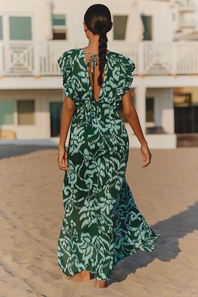Tiare Hawaii Dahlia Ruffle-Sleeve V-Neck Maxi Dress #2