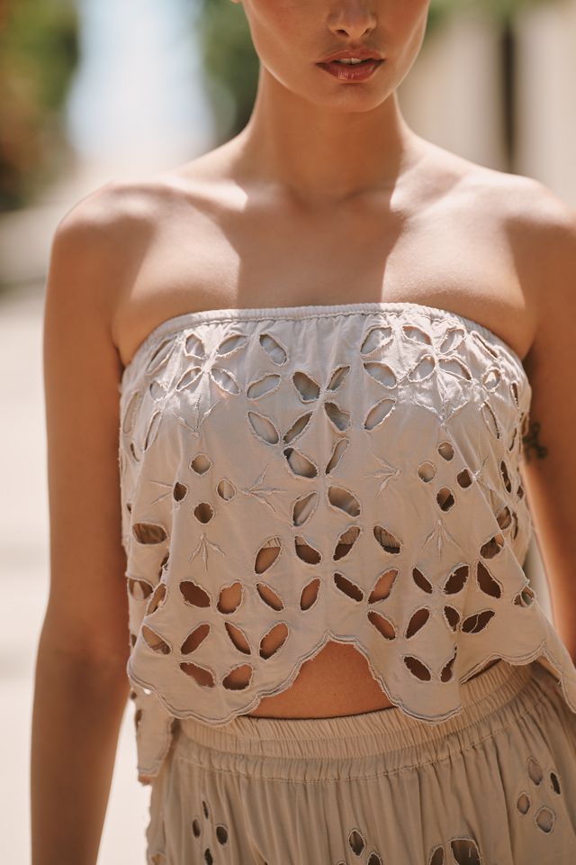 Tiare Hawaii Bora Bora Embroidered Strapless Top #1