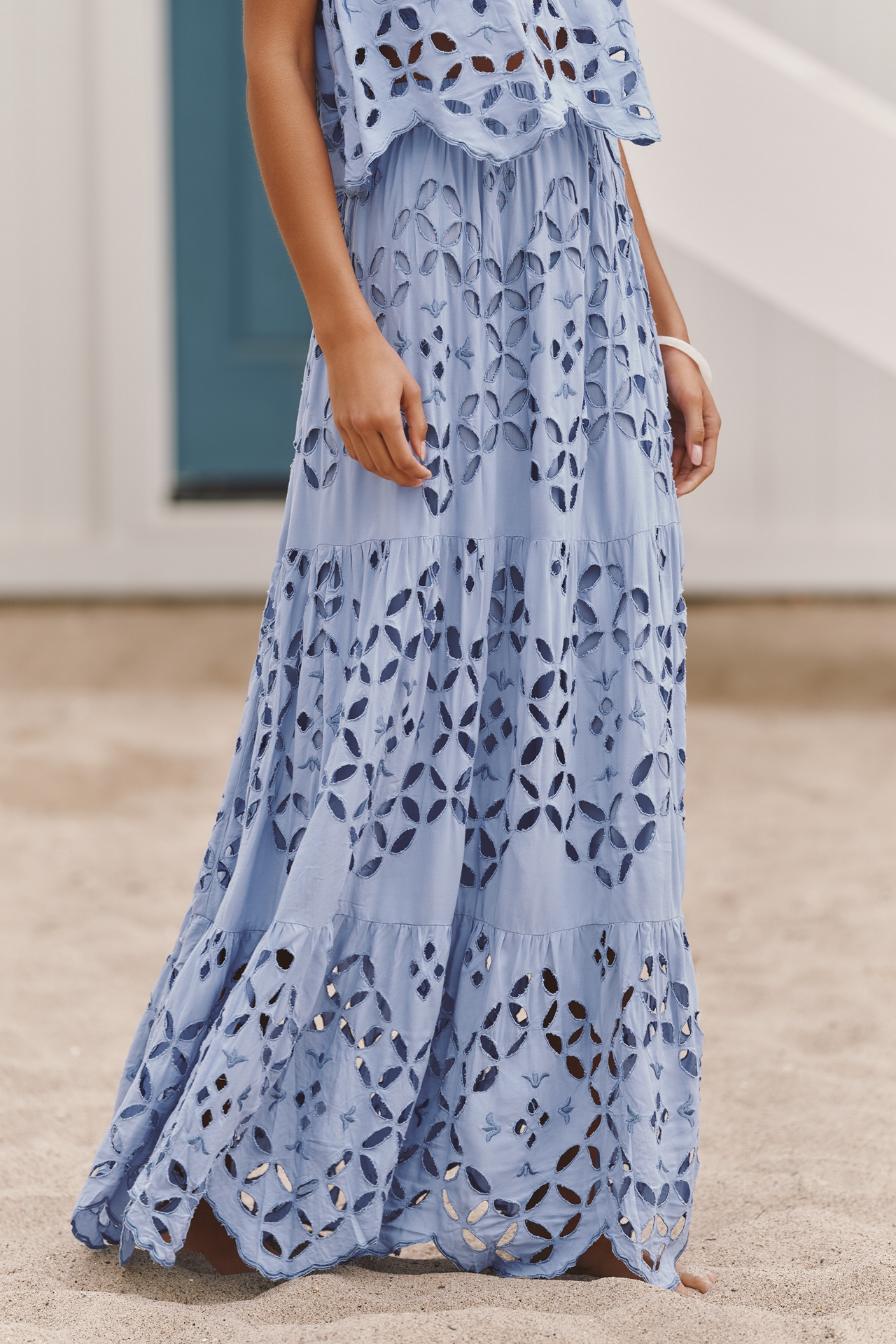 Tiare Hawaii Bora Embroidered Midi Skirt