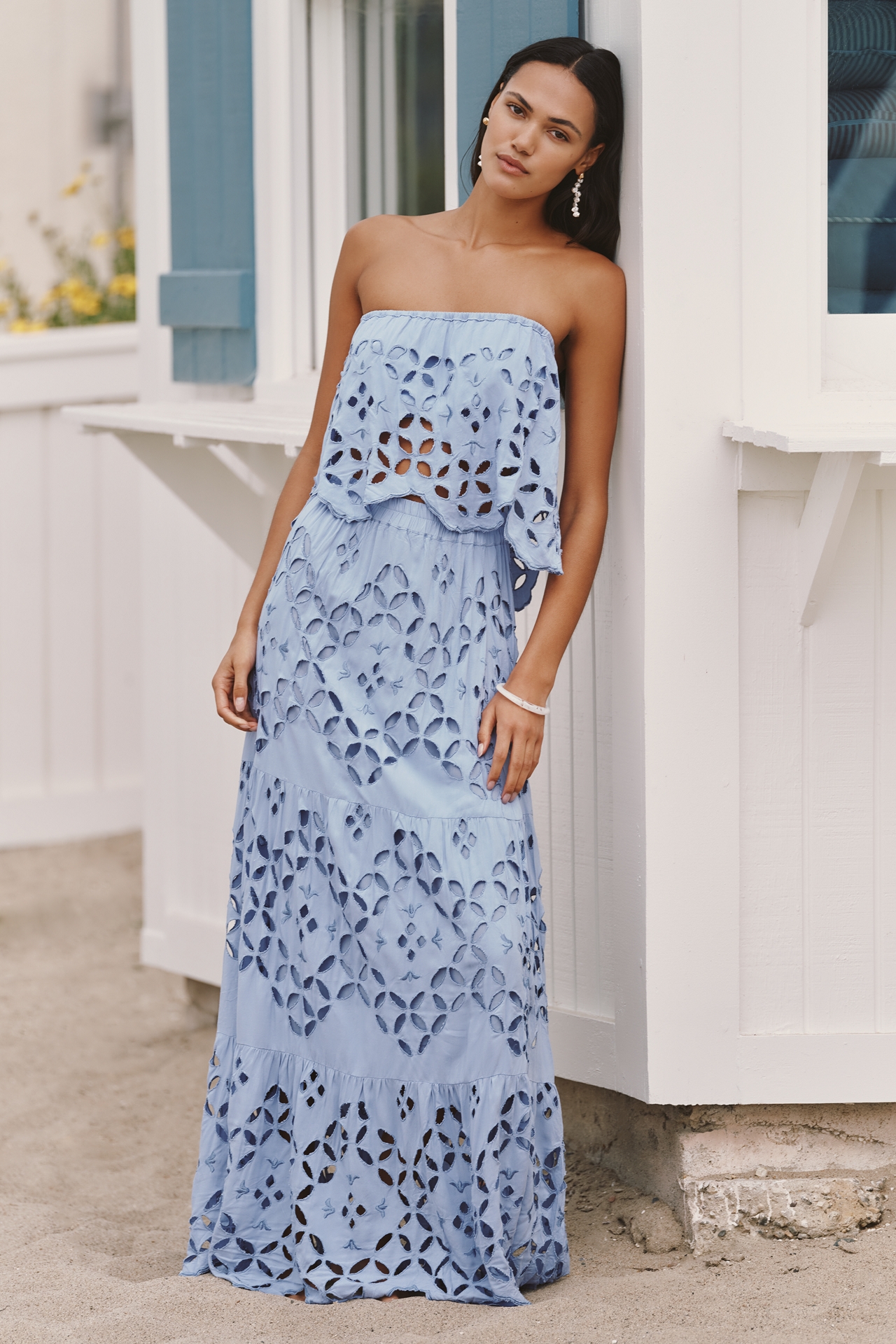 Tiare Hawaii Bora Embroidered Midi Skirt