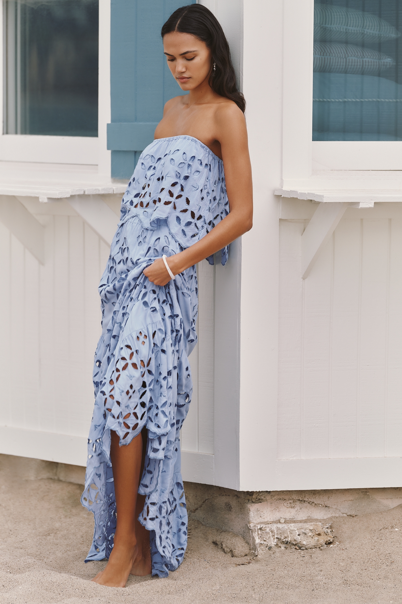 Tiare Hawaii Bora Embroidered Midi Skirt