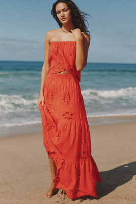 Heliconia Eyelet Maxi Skirt