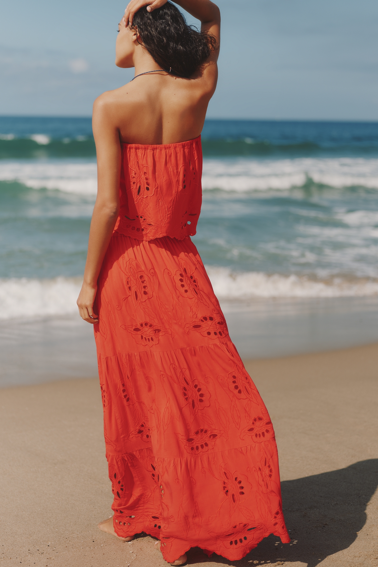 Tiare Hawaii Heliconia Eyelet Maxi Skirt