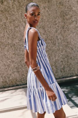 anthropologie dresses blue Anthropologie Blue Eyelet Button Up Dress with Slip- Size L – The Saved  Collection main image 0