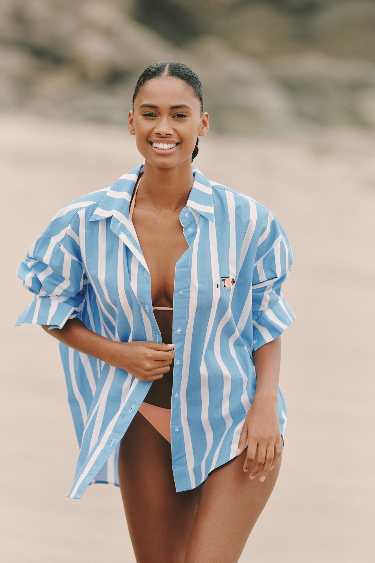 NAU Bikinis Striped Oxford Buttondown Shirt