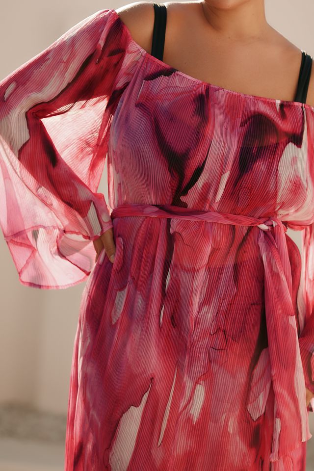 Villa Fresca Malia Plus Pleated Cover-Up Maxi Dress #1