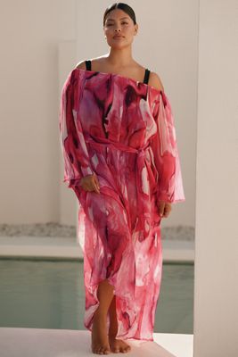 Villa Fresca Malia Plus Pleated Cover-Up Maxi Dress