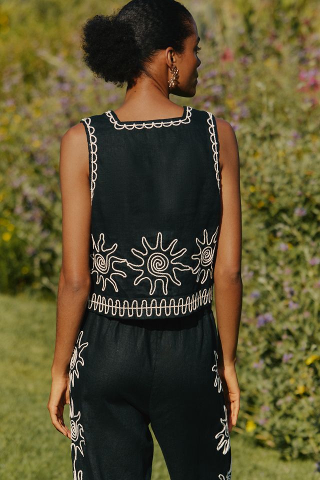 LSPACE x Rails Akira Linen Embroidered Crop Top #2