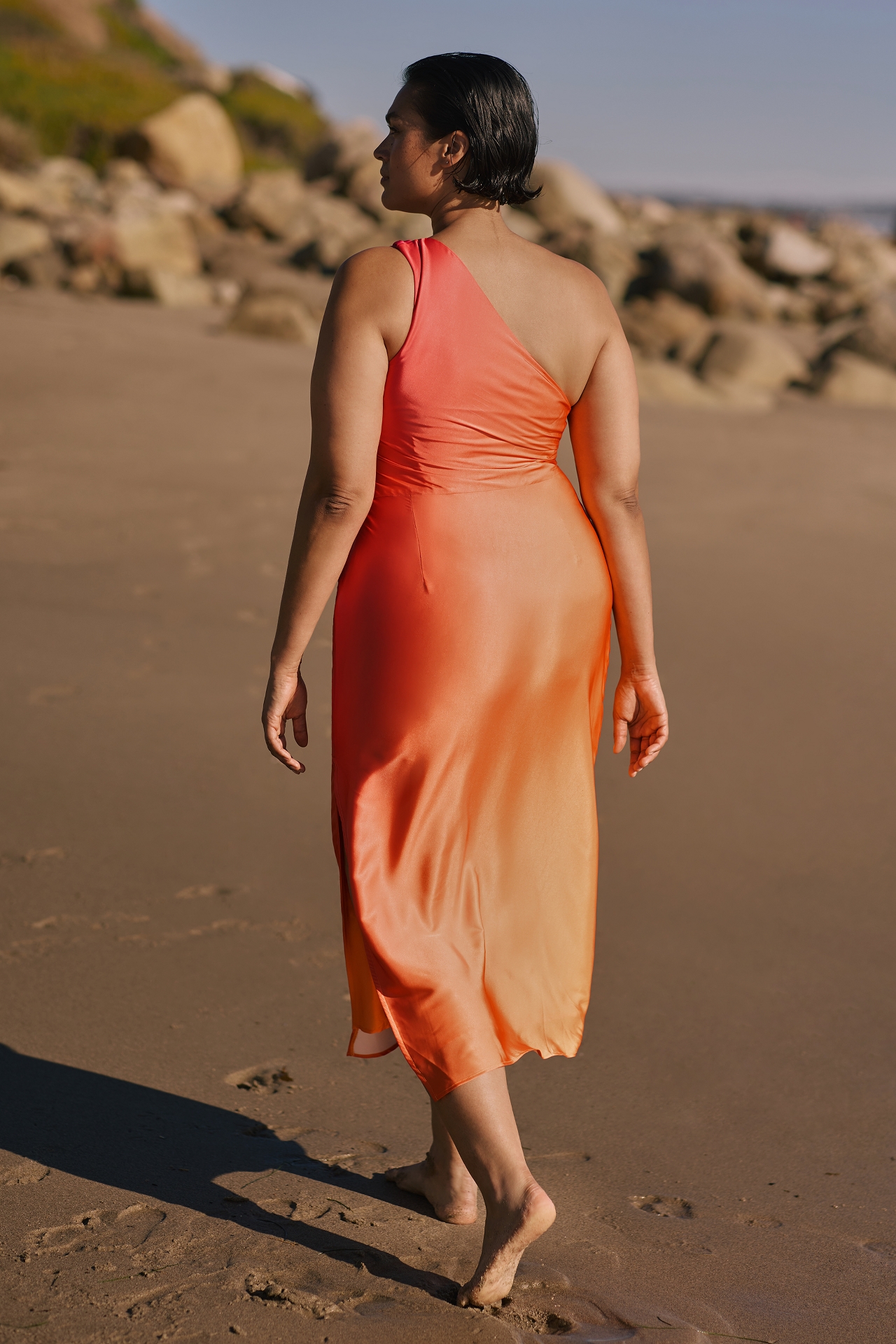 Beach Riot x Anthropologie One-Shoulder Midi Dress