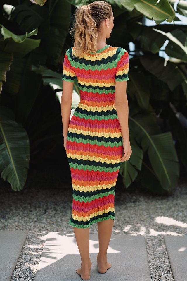 Beach Riot Emory Crochet Striped Fitted Maxi Dress #1