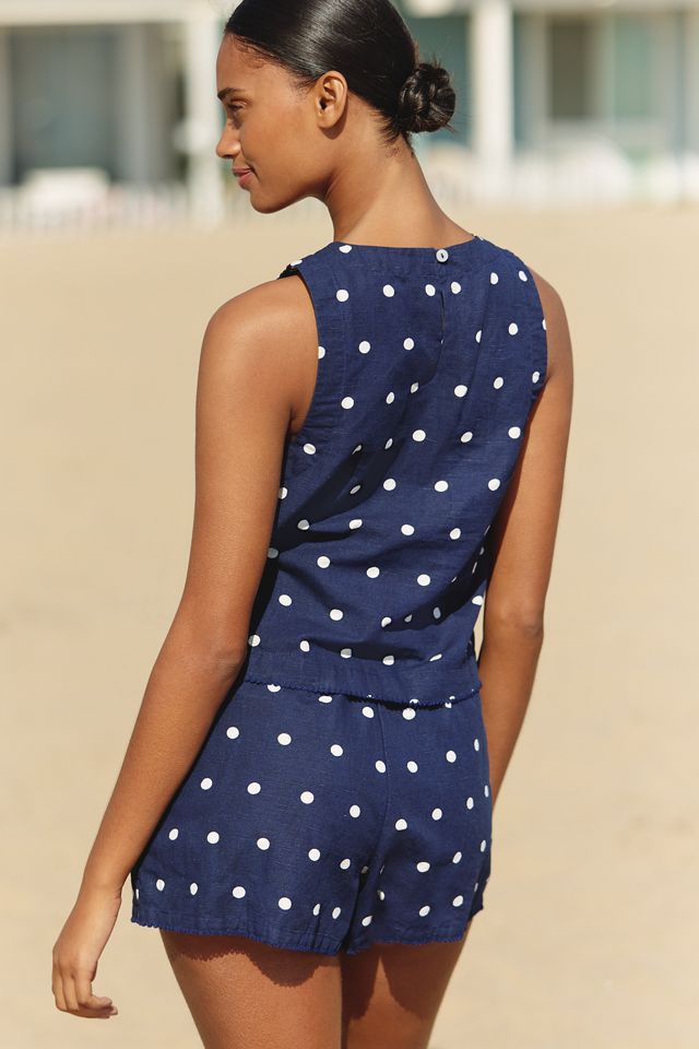 Beach Riot Dollie Linen Blend Polka Dot Tank Top #1