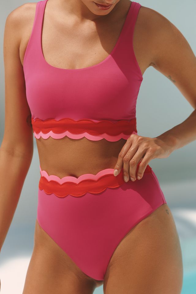 Beach Riot Harriet Scallop High-Waisted Bikini Bottoms #2