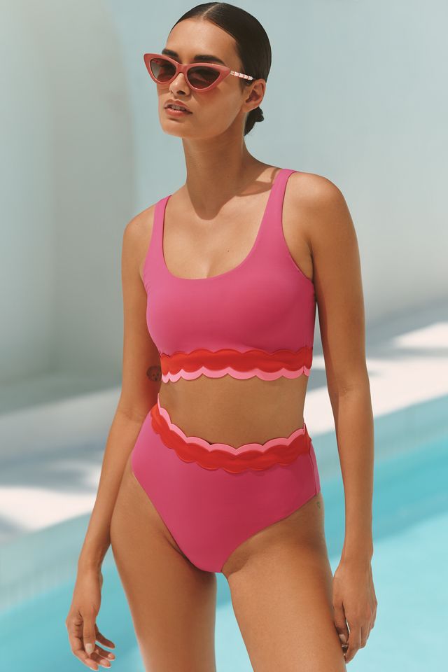 Beach Riot Harriet Scallop High-Waisted Bikini Bottoms #3