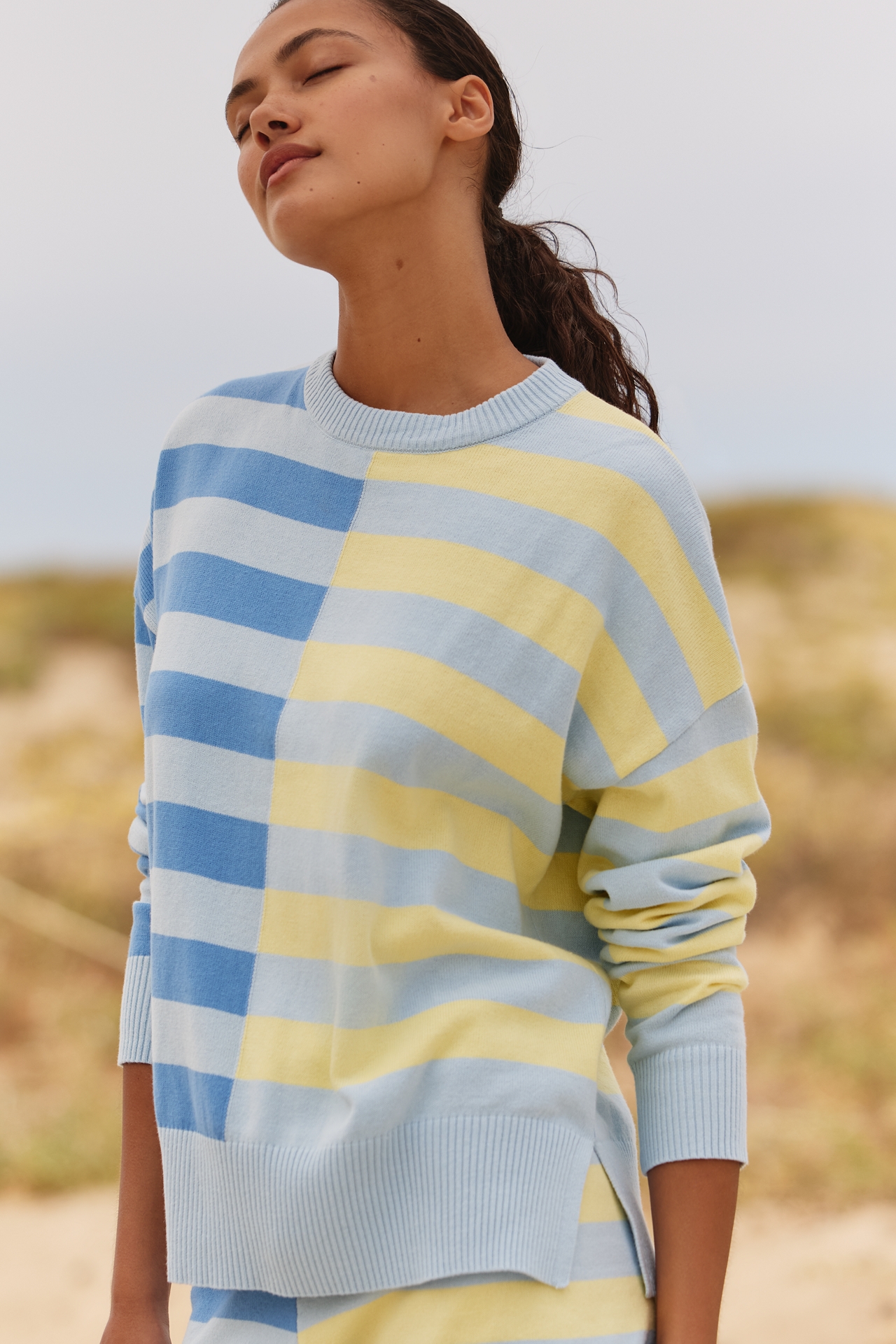 Beach Riot Callie Marina Stripe Mix Sweater