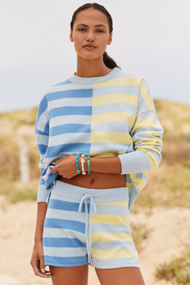 Beach Riot Balboa Knit Shorts In Blue