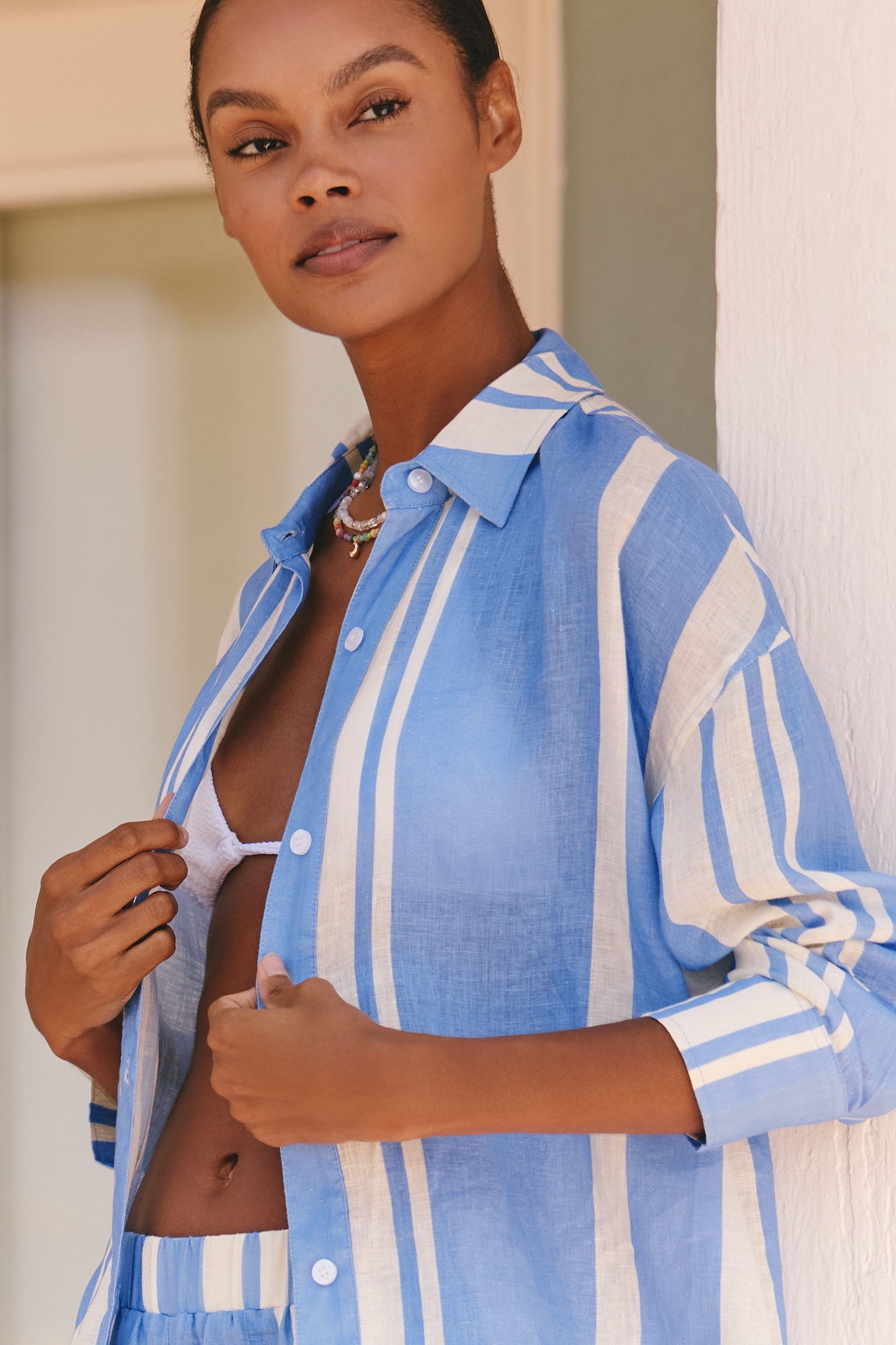 Beach Riot Cassidy Linen Buttondown Top