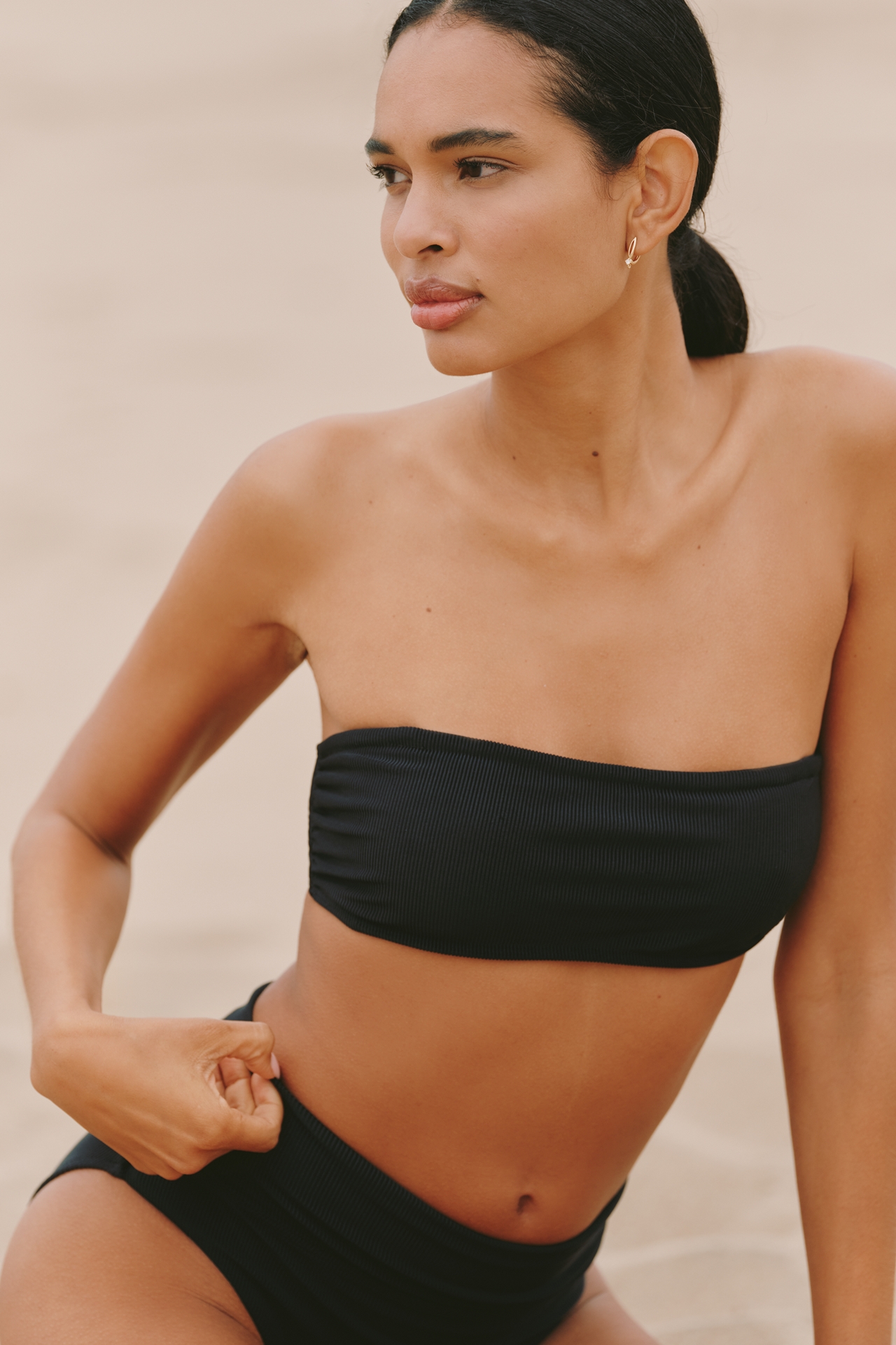 Beach Riot Kelsey Ribbed Bandeau Bikini Top