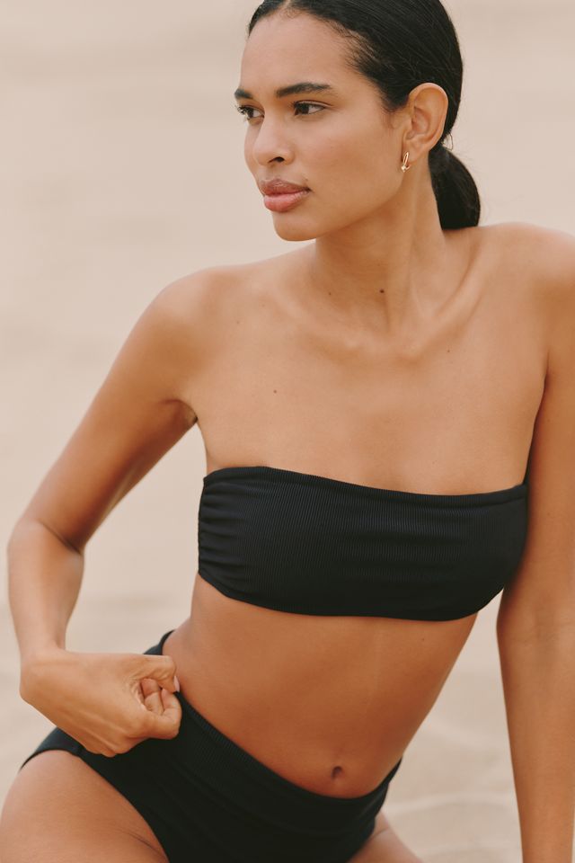 Beach Riot Kelsey Ribbed Bandeau Bikini Top #1